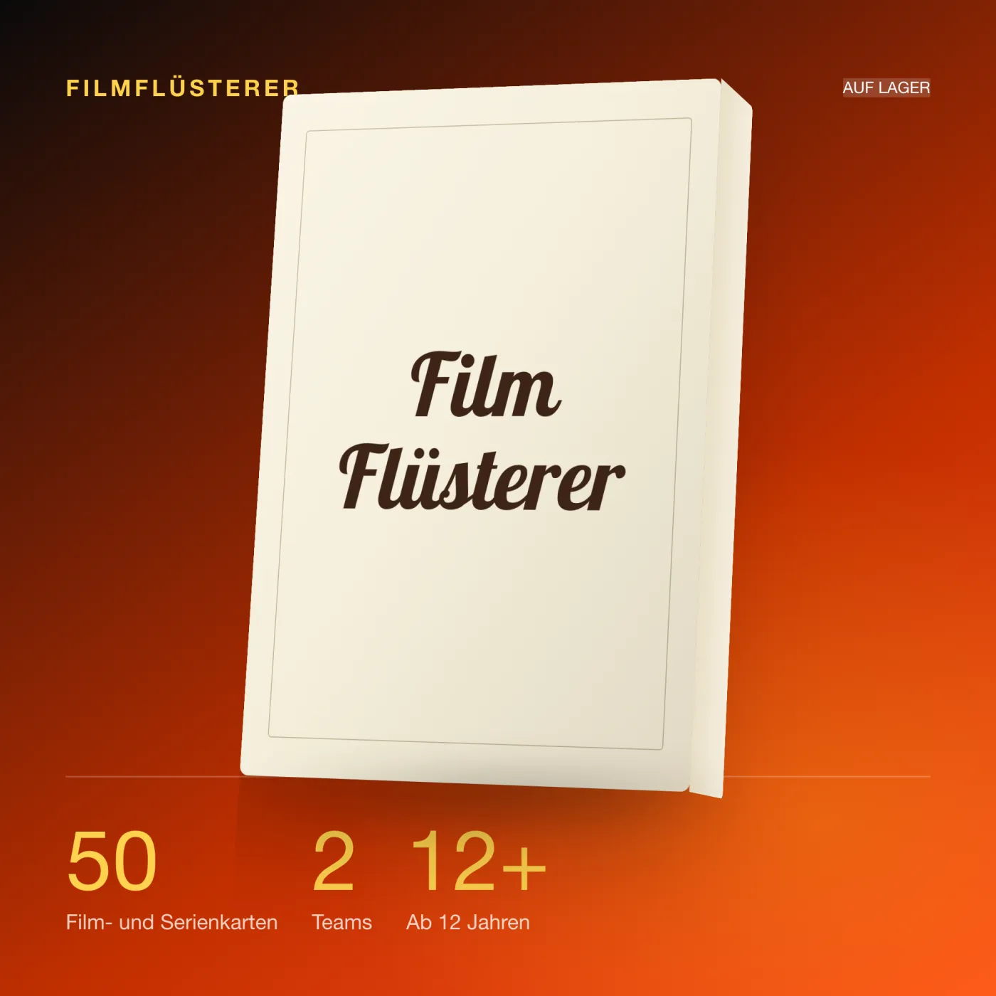 FilmFlüsterer – Die wichtigsten Kennzahlen. Filmspiel mit 50 Karten.